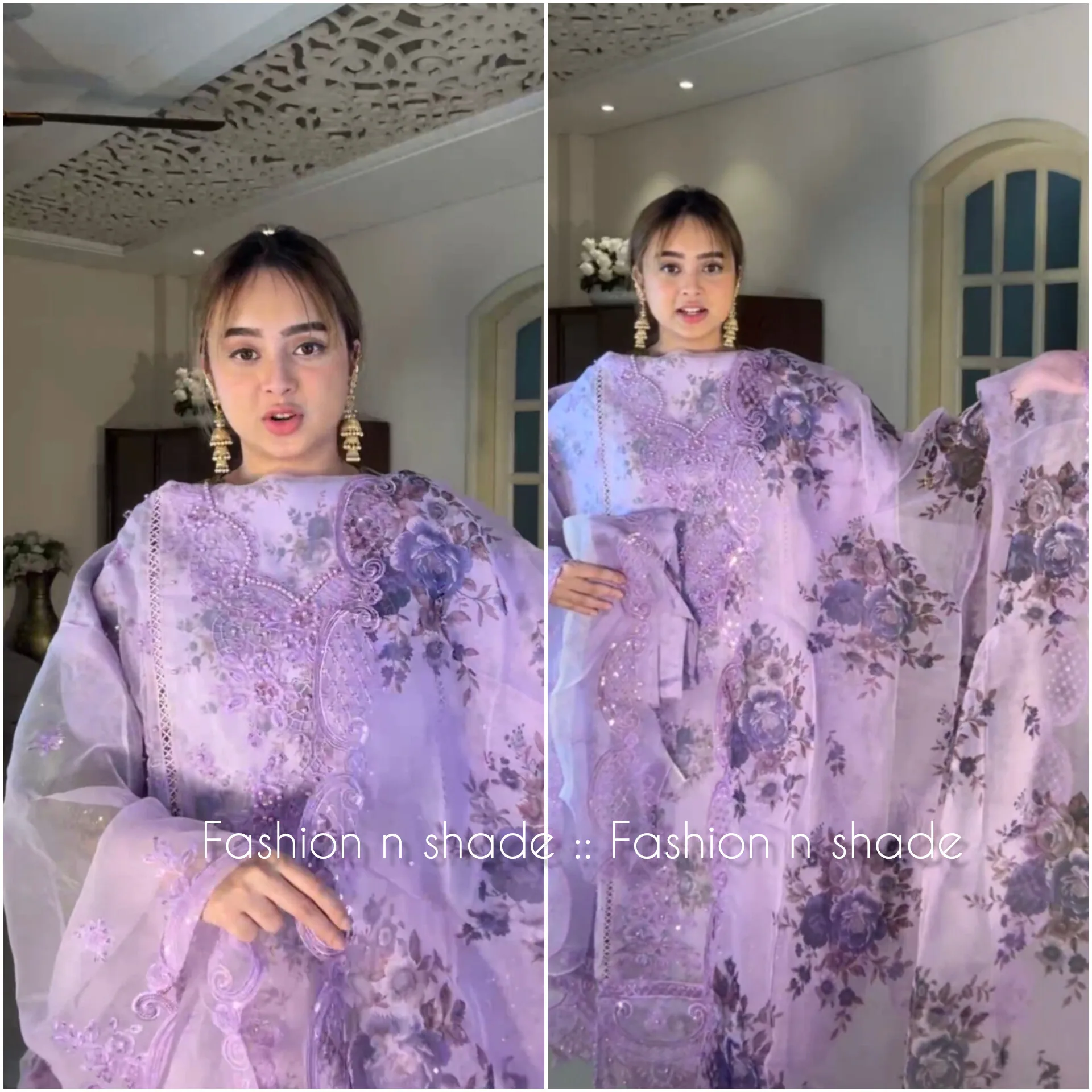 Premium Organza Digital Print 4-Piece Party Dress image 2