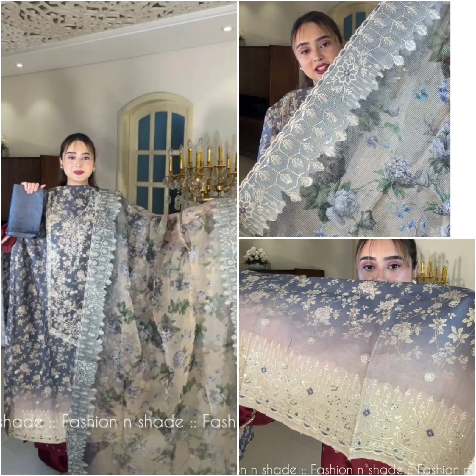 Sadabahar Brand Premium Cotton 3-Piece Suit with Kota Dupatta