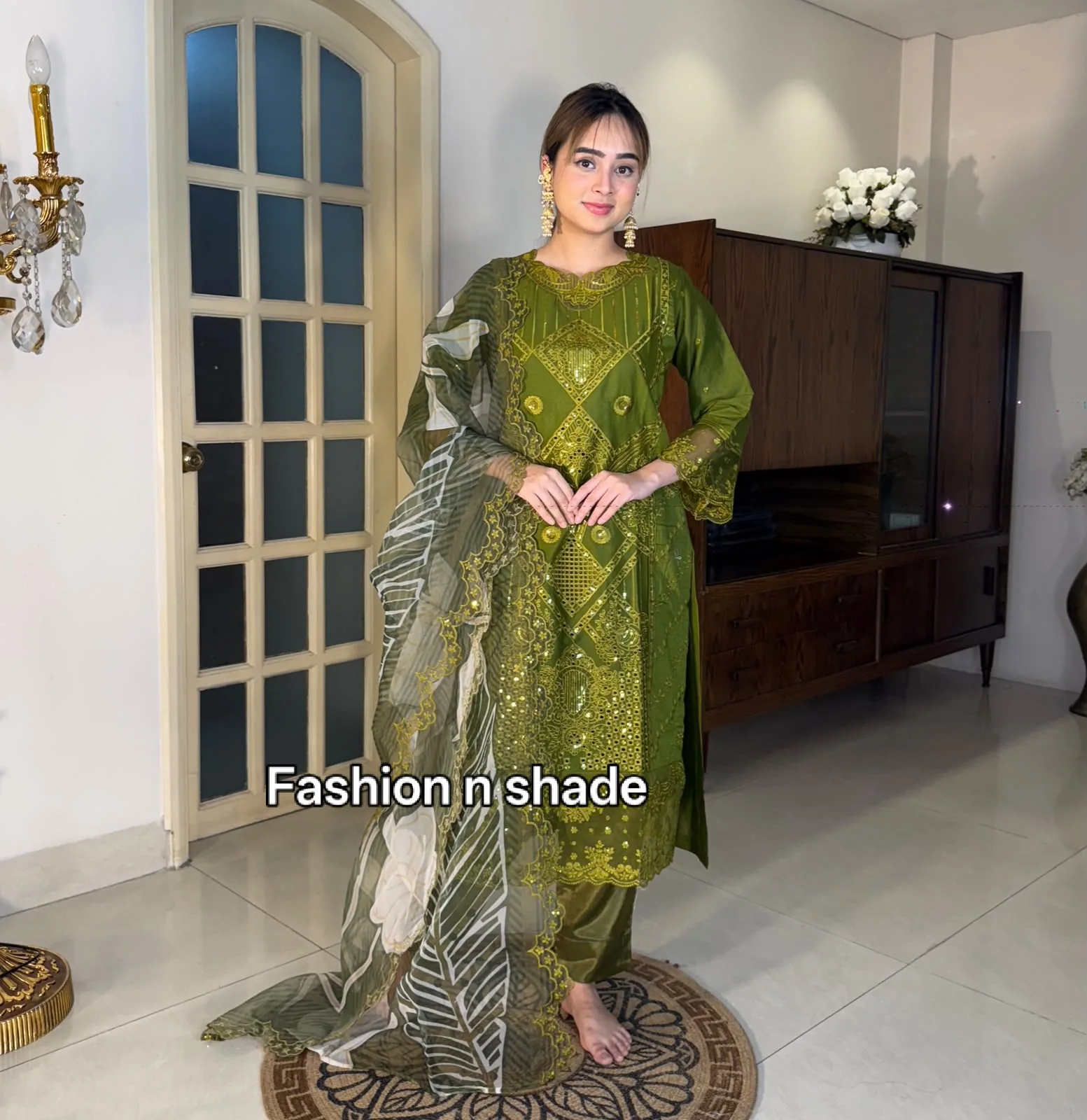Cotton Party Dress with Organza Orna image 3
