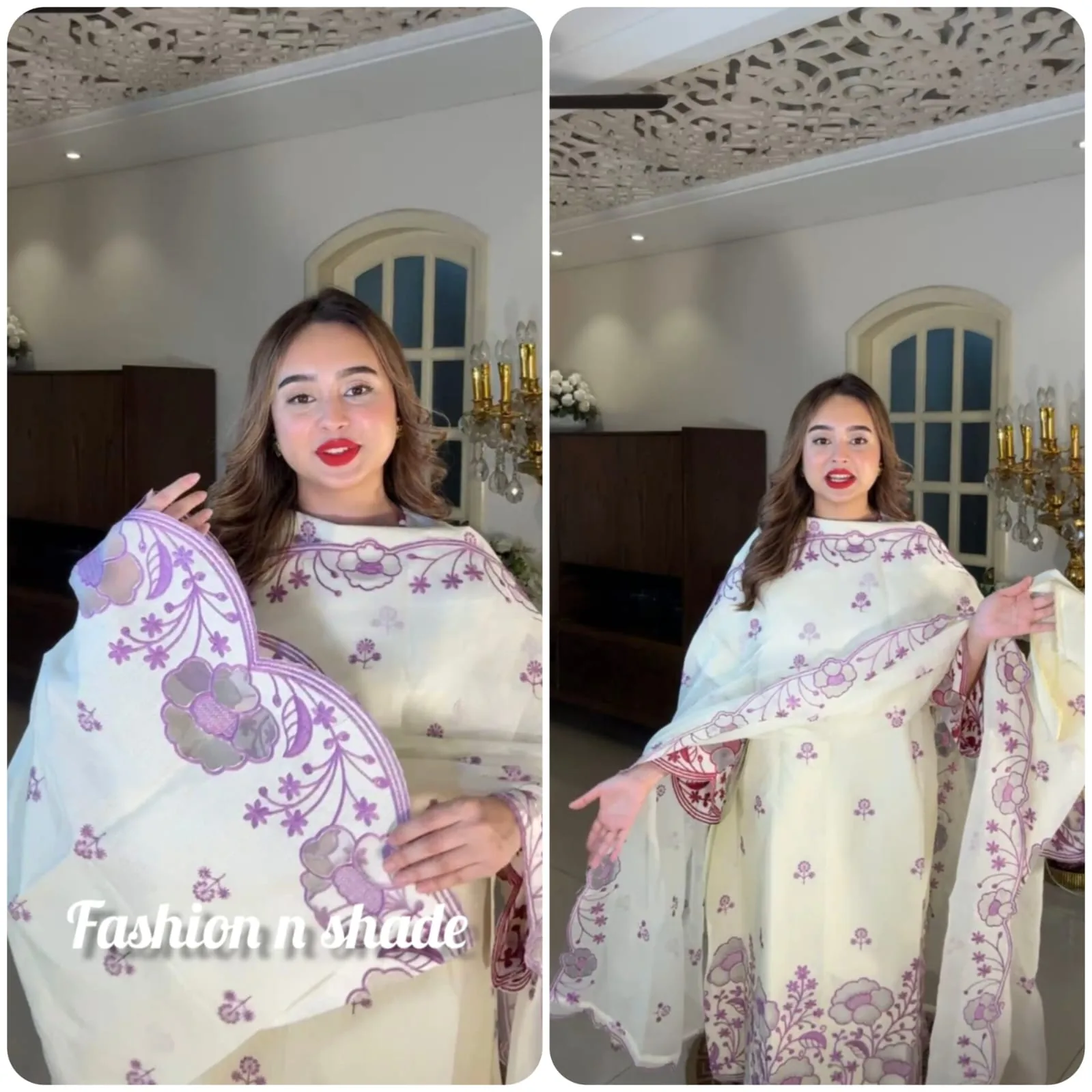 Laser Cut Premium Cotton 3-Piece Suit with Kota Dupatta image 4